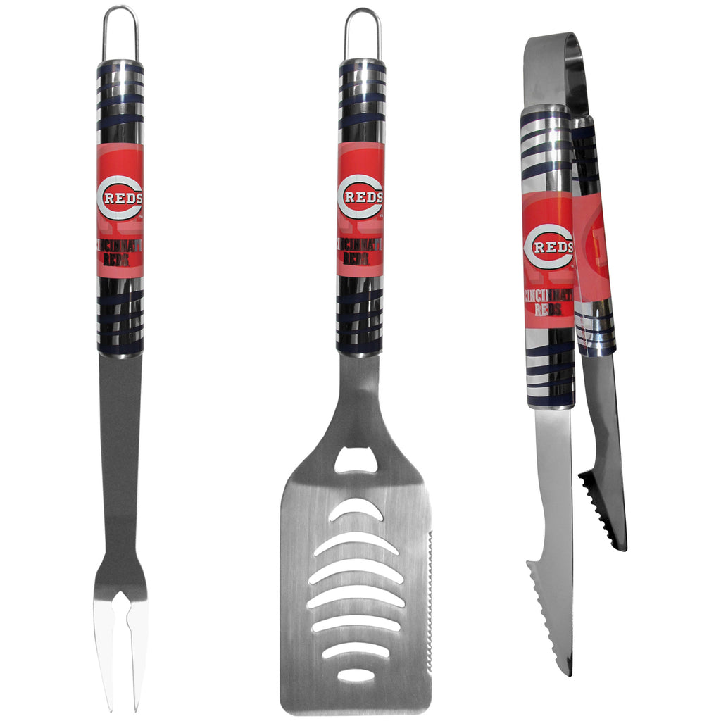 Cincinnati Reds Utensil Set Grilling BBQ Stainless Steel 3 Piece 