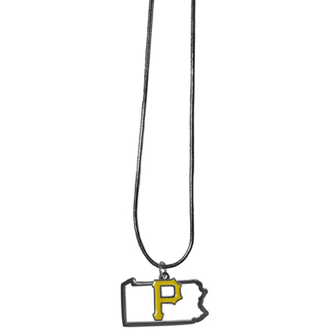 Pittsburgh Pirates Necklace Chain with State Shape Charm 