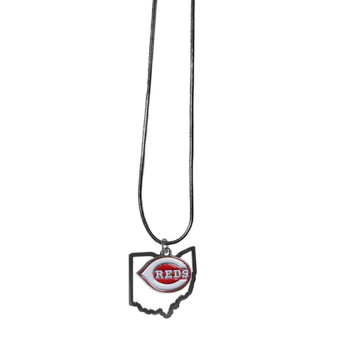 Cincinnati Reds Necklace Chain with State Shape Charm 