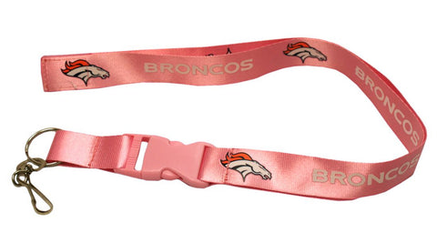 Denver Broncos Lanyard Breakaway with Key Ring Pink Special Order