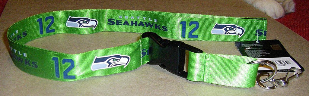 Seattle Seahawks Lanyard Breakaway with Key Ring Style 12th Man Green Design Special Order