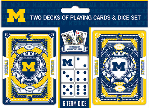 Michigan Wolverines Playing Cards and Dice Set