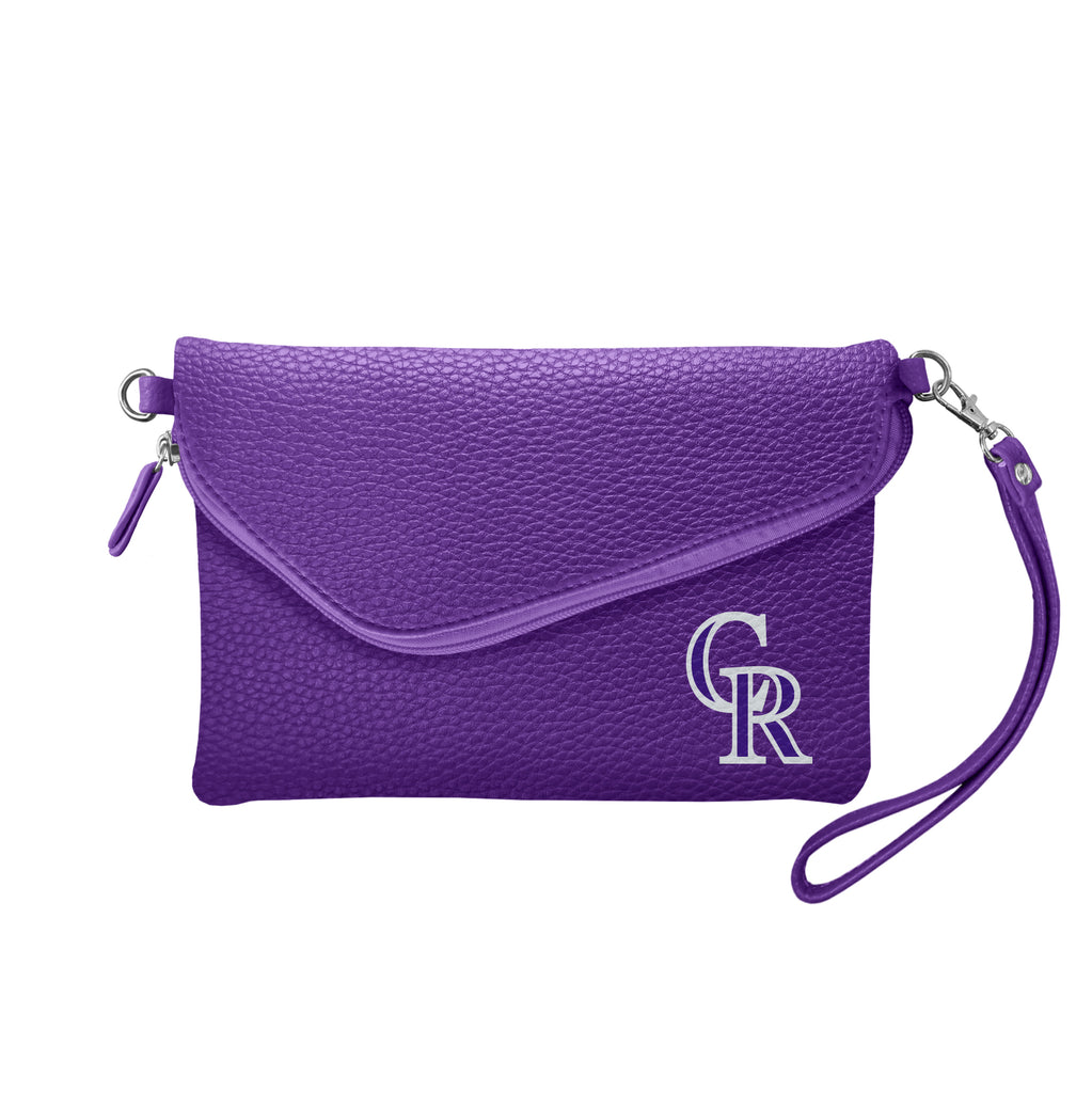 Colorado Rockies Fold Over Crossbody Pebble - Purple