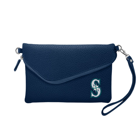 Seattle Mariners Fold Over Crossbody Pebble - NAVY