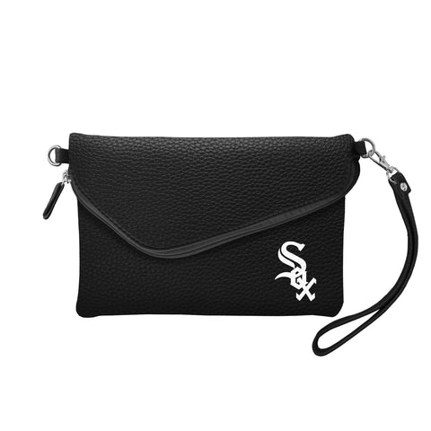 Chicago White Sox Fold Over Crossbody Pebble - Black