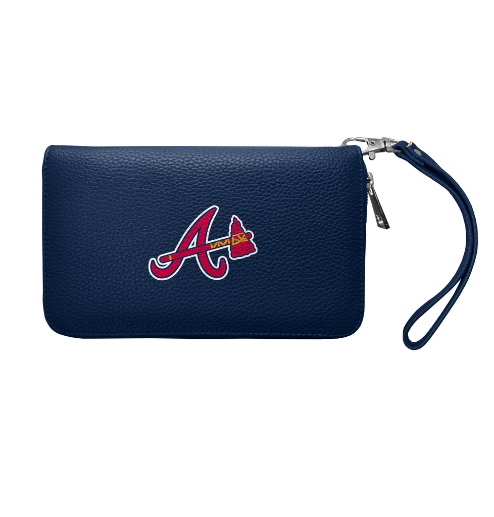 Atlanta Braves Zip Organizer Wallet Pebble - NAVY