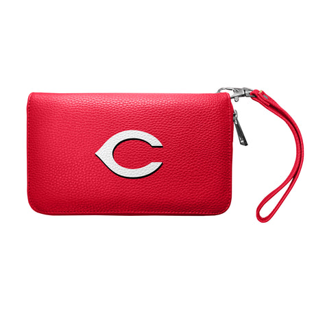 Cincinnati Reds Zip Organizer Wallet Pebble - Light Red