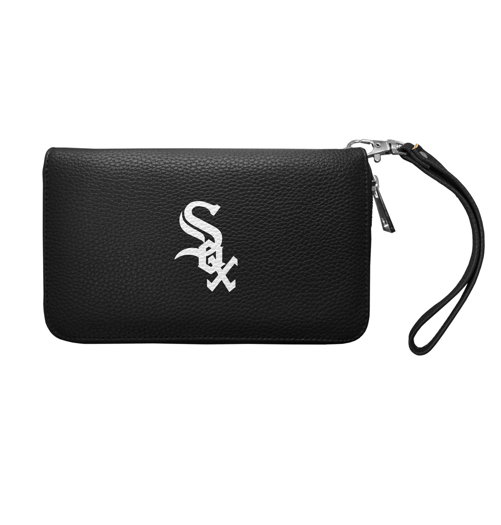 Chicago White Sox Zip Organizer Wallet Pebble - Black