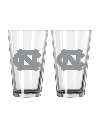 North Carolina Tar Heels Glass Pint Frost Design 2 Piece Set