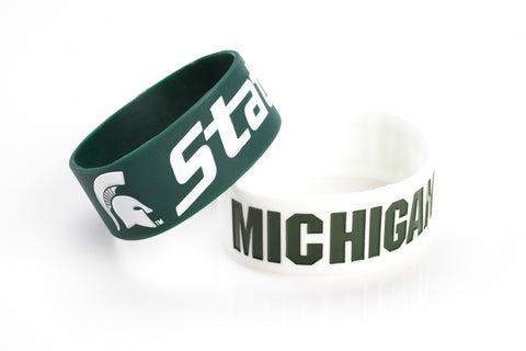 Michigan State Spartans Bracelets 2 Pack Wide Special Order