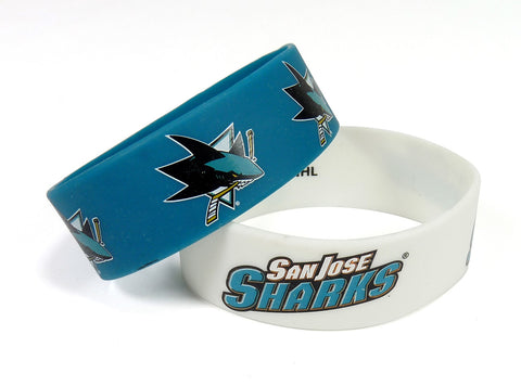 San Jose Sharks Bracelets 2 Pack Wide Special Order