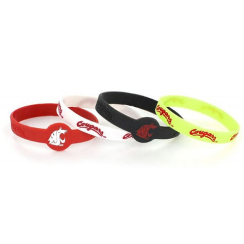 Washington State Cougars Bracelets 4 Pack Silicone Special Order