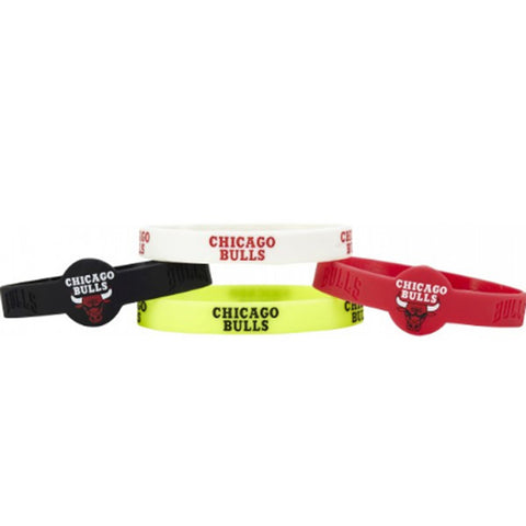 Chicago Bulls Bracelets 4 Pack Silicone Special Order