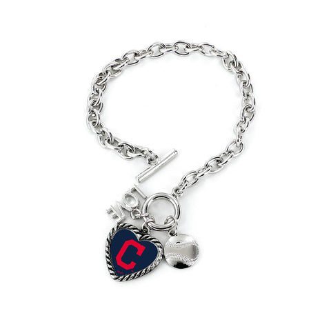 Cleveland Indians Bracelet Charmed Sport Love Baseball Special Order