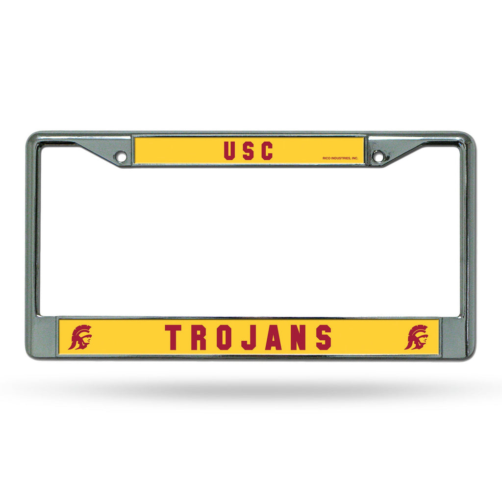 USC Trojans License Plate Frame Chrome