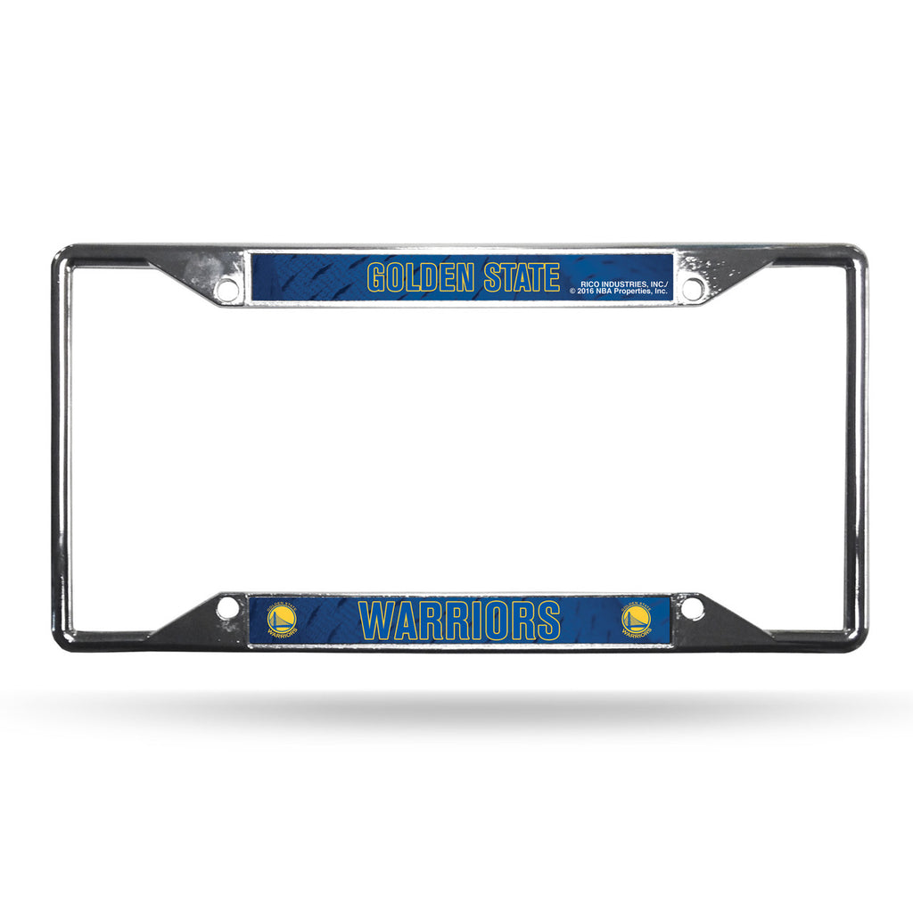 Golden State Warriors License Plate Frame Chrome EZ View Special Order