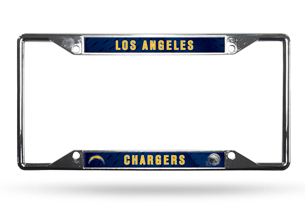 Los Angeles Chargers License Plate Frame Chrome EZ View