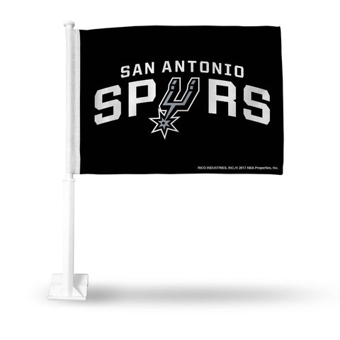 San Antonio Spurs Flag Car Style Black with White Pole Special Order 