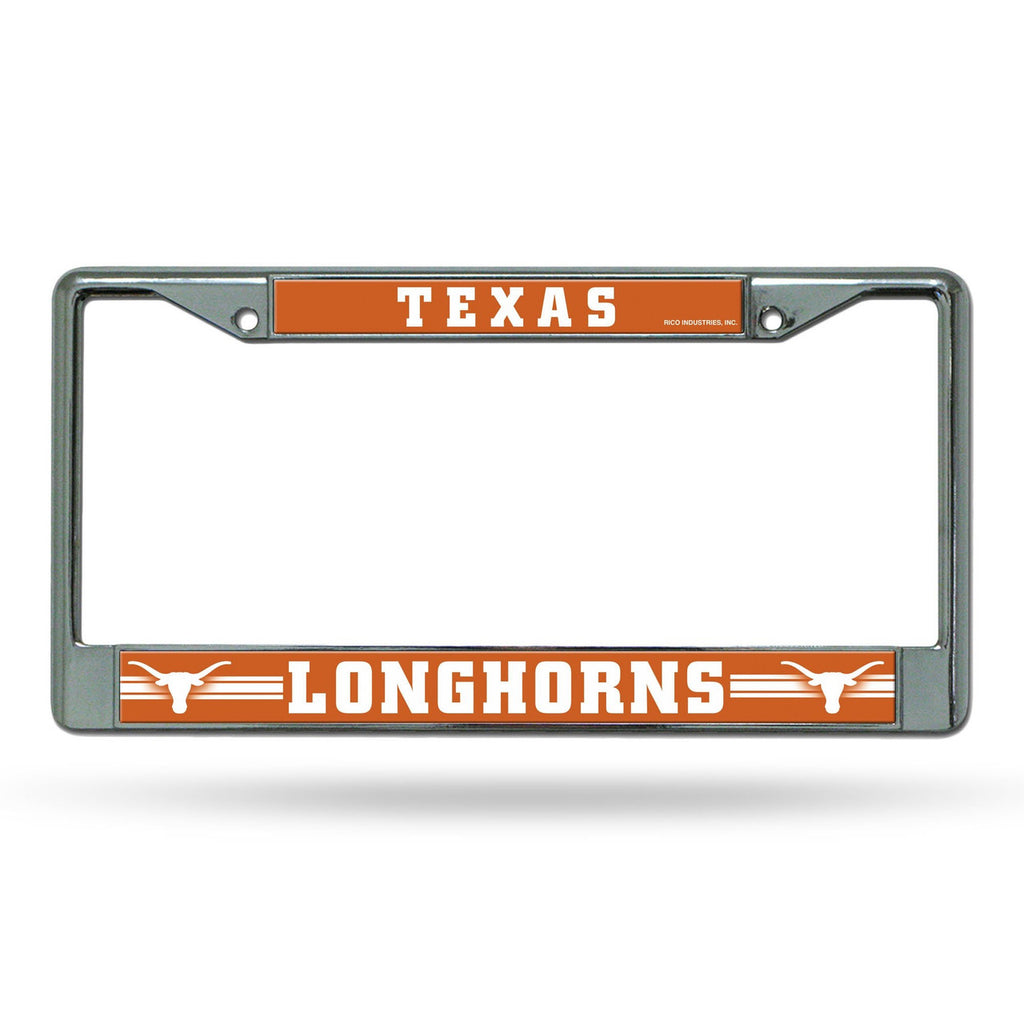 Texas Longhorns License Plate Frame Chrome Alternate Special Order