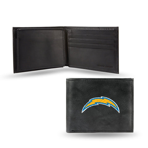 Los Angeles Chargers Wallet Billfold Leather Embroidered Black Special Order