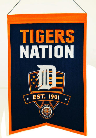 Detroit Tigers Banner 14x22 Wool Nations