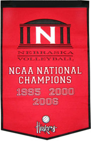 Nebraska Cornhuskers Banner 24x36 Wool Dynasty Volleyball