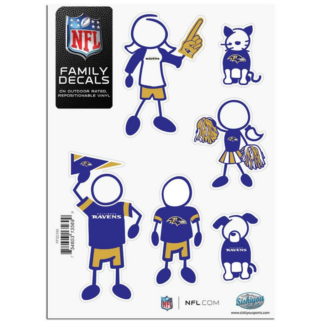 Baltimore Ravens Decal 5x7 Family Sheet