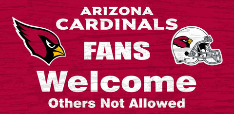 Arizona Cardinals Wood Sign Fans Welcome 12"x6"