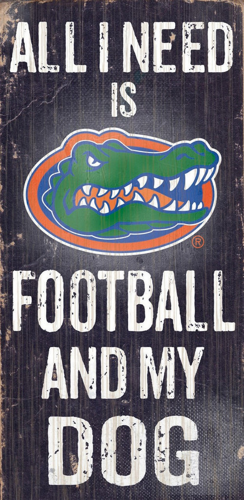 Florida Gators Wood Sign Football and Dog 6"x12"