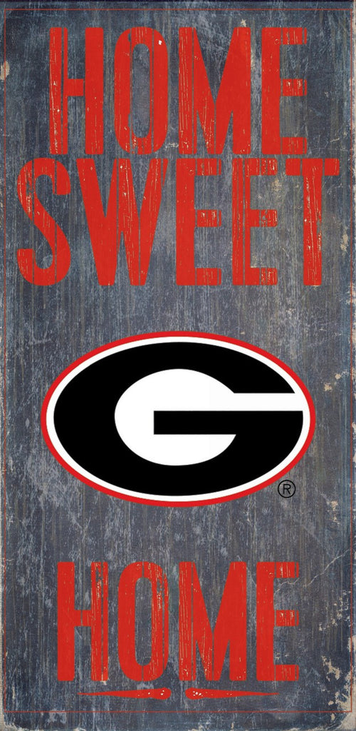 Georgia Bulldogs Wood Sign Home Sweet Home 6"x12"