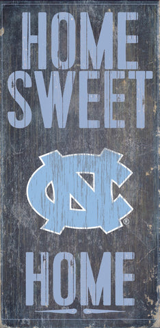 North Carolina Tar Heels Wood Sign Home Sweet Home 6"x12"