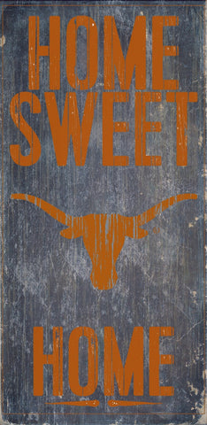 Texas Longhorns Wood Sign Home Sweet Home 6"x12"