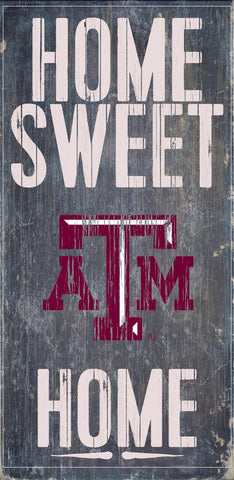 Texas A&M Aggies Wood Sign Home Sweet Home 6"x12"