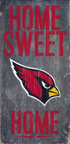 Arizona Cardinals Wood Sign Home Sweet Home 6"x12"