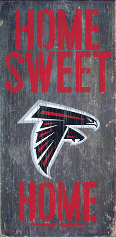 Atlanta Falcons Wood Sign Home Sweet Home 6"x12"