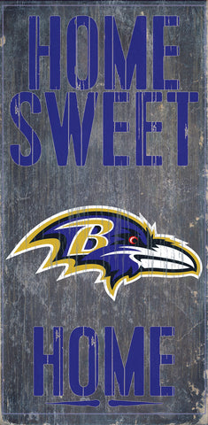 Baltimore Ravens Wood Sign Home Sweet Home 6"x12"