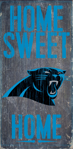 Carolina Panthers Wood Sign Home Sweet Home 6"x12"