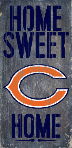 Chicago Bears Wood Sign Home Sweet Home 6"x12"