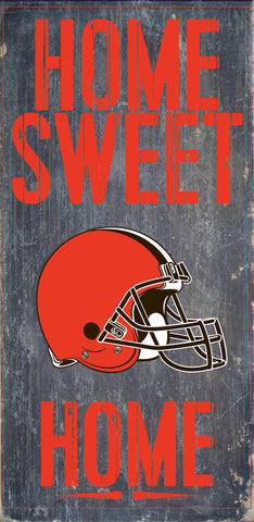 Cleveland Browns Wood Sign Home Sweet Home 6"x12"