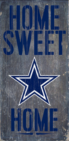 Dallas Cowboys Wood Sign Home Sweet Home 6"x12"