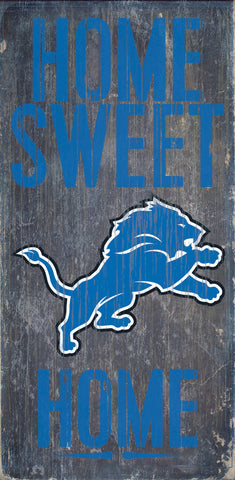 Detroit Lions Wood Sign Home Sweet Home 6"x12"