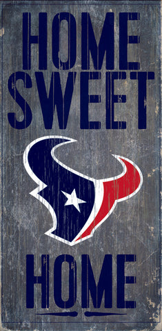 Houston Texans Wood Sign Home Sweet Home 6"x12"
