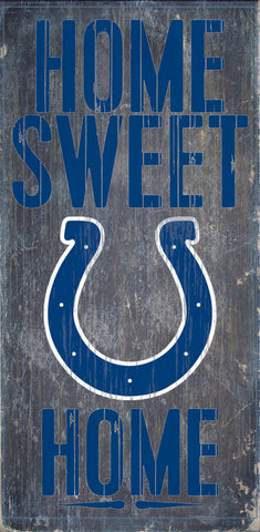 Indianapolis Colts Wood Sign Home Sweet Home 6"x12"