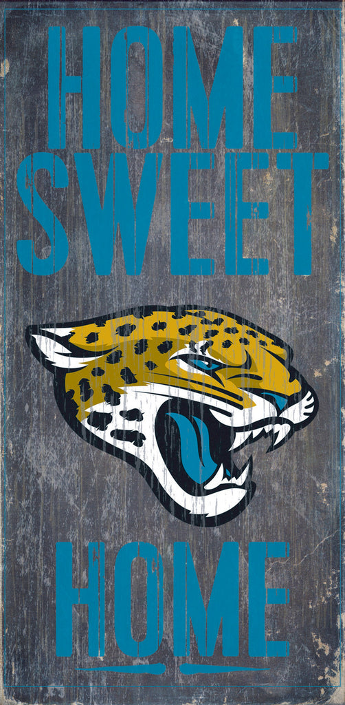 Jacksonville Jaguars Wood Sign Home Sweet Home 6"x12"