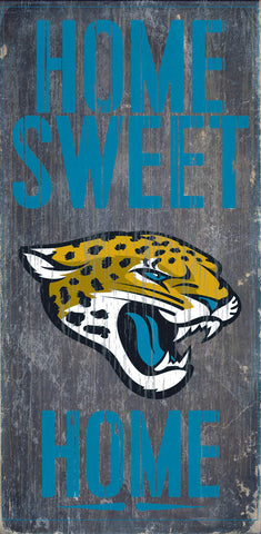 Jacksonville Jaguars Wood Sign Home Sweet Home 6"x12"