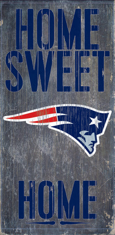 New England Patriots Wood Sign Home Sweet Home 6"x12"