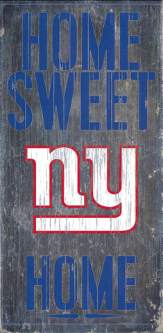 New York Giants Wood Sign Home Sweet Home 6"x12"