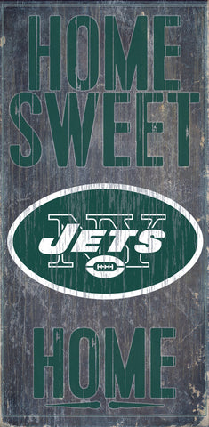 New York Jets Wood Sign Home Sweet Home 6"x12"