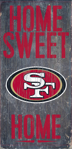 San Francisco 49ers Wood Sign Home Sweet Home 6"x12"