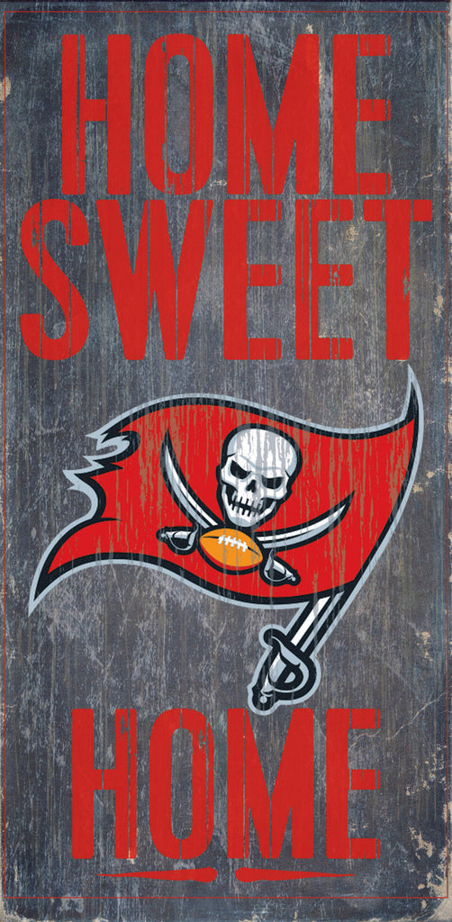 Tampa Bay Buccaneers Wood Sign Home Sweet Home 6"x12"